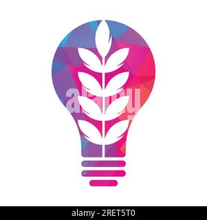 wheat grain bulb shape vector logo design. Stock Vector