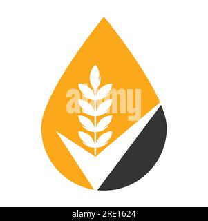 Wheat Grain Check Logo. Grain Wheat Logo Concept sign icon symbol Design. Stock Vector