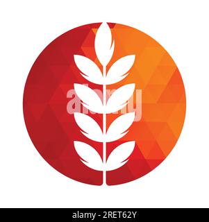 wheat grain icon vector logo design. Simple wheat / grain vector icon logo design. Stock Vector
