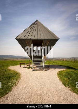 Observation tower oktaeder at sigless Burgenland Austria Stock Photo
