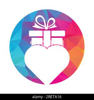 Love Gift Logo Vector Symbol Icon Design. Heart gift logo vector icon. Stock Vector