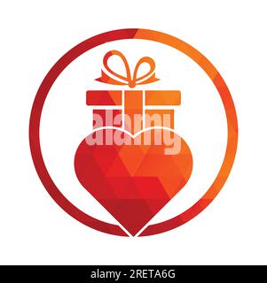 Love Gift Logo Vector Symbol Icon Design. Heart gift logo vector icon. Stock Vector