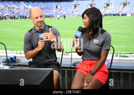 NFL Network reporter Sherree Burruss reports from Baltimore Ravens NFL  football training camp, Saturday, July 29, 2023, in Baltimore. (AP  Photo/Nick Wass Stock Photo - Alamy