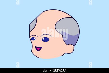Beard man logo design vector. Old man logo design vector illustration. Stock Vector