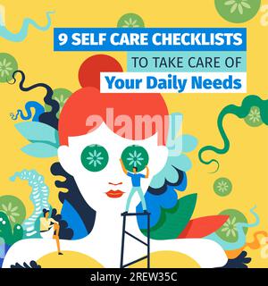 Cute funny self-care to do list, checklist. Vector hand drawn cartoon  kawaii character illustration icon. Self-care checklist sticker, card,  poster concept Stock Vector Image & Art - Alamy