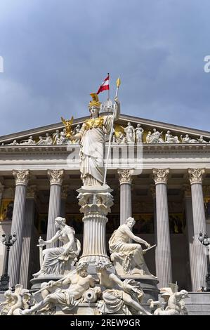 Pallas Athena statue Austrian Parliament in Vienna Austria Stock Photo