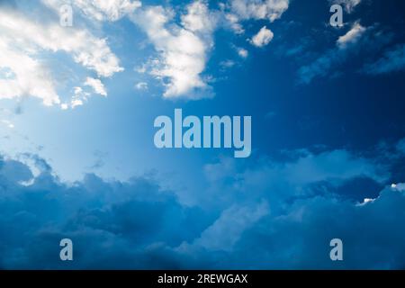 Sky clouds. Blue sky and white clouds background Stock Photo