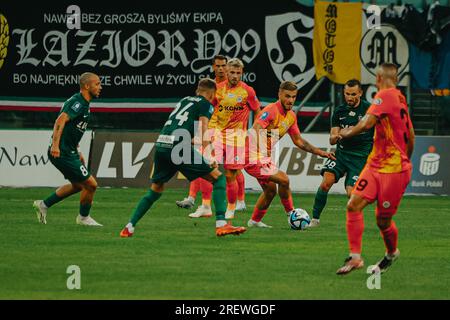 Wroclaw, Wroclaw, Poland. 29th July, 2023. Wroclaw club WKS starts the new season with a 1:2 defeat to ZagÅ‚Ä™bie Lubin. There was a scandal at the matches - the fans showed banners attacking UKRAINE (Credit Image: © Krzysztof Zatycki/ZUMA Press Wire) EDITORIAL USAGE ONLY! Not for Commercial USAGE! Stock Photo