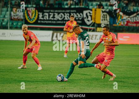 Wroclaw, Wroclaw, Poland. 29th July, 2023. Wroclaw club WKS starts the new season with a 1:2 defeat to ZagÅ‚Ä™bie Lubin. There was a scandal at the matches - the fans showed banners attacking UKRAINE (Credit Image: © Krzysztof Zatycki/ZUMA Press Wire) EDITORIAL USAGE ONLY! Not for Commercial USAGE! Stock Photo