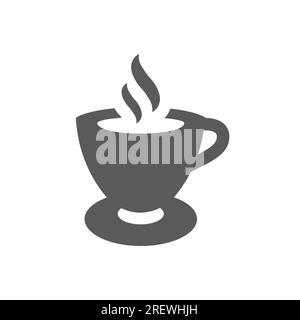 Silhouette color hand drawn with hot coffee mug Vector Image