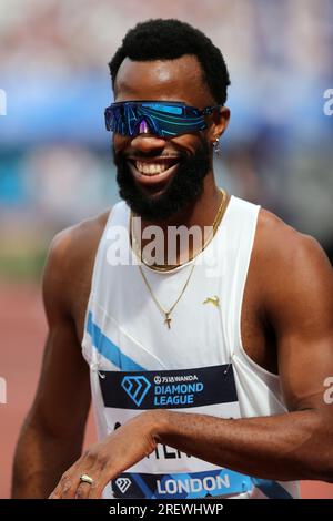 Freddie CRITTENDEN (United States of America) after competing in the Men's 110m Hurdles Final at the 2023, IAAF Diamond League, Queen Elizabeth Olympic Park, Stratford, London, UK. Stock Photo