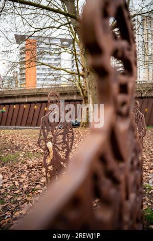 Alan Turing Sculpture Memorial, Paddington, London Stock Photo