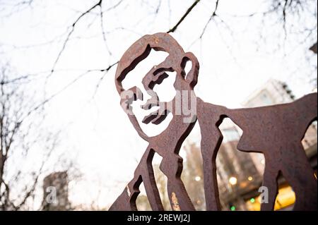 Alan Turing Sculpture Memorial, Paddington, London Stock Photo