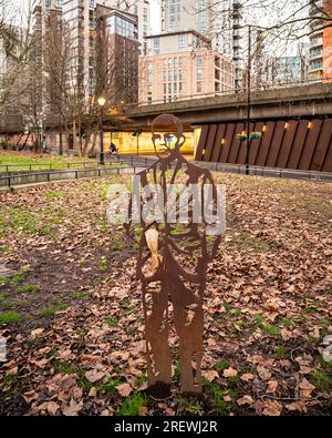 Alan Turing Sculpture Memorial, Paddington, London Stock Photo