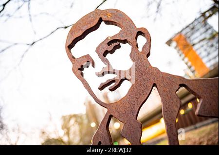 Alan Turing Sculpture Memorial, Paddington, London Stock Photo