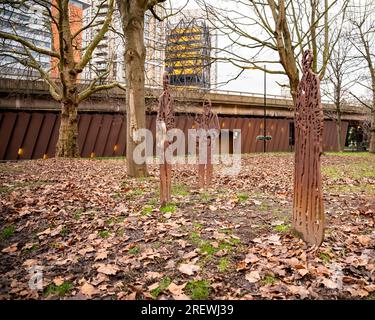 Alan Turing Sculpture Memorial, Paddington, London Stock Photo