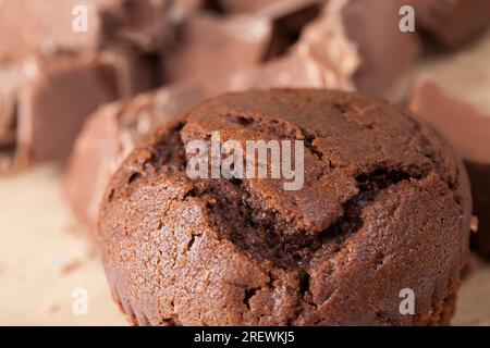 pieces of large natural real chocolate, broken into several parts pieces of chocolate from cocoa, natural food from cocoa, sugar, cocoa butter Stock Photo