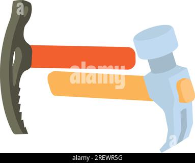 Equipment concept icon isometric vector. Modern ice ax and hammer nail puller. Equipment, tool Stock Vector