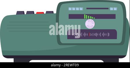 Retro radio set. Vintage receiver with buttons Stock Vector