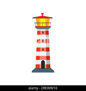 Red and white stripped beacon Stock Vector