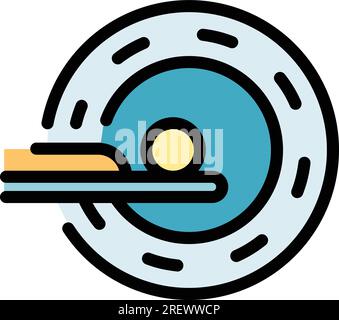 Gurney mri icon outline vector. Imaging scan. Medical machine color flat Stock Vector