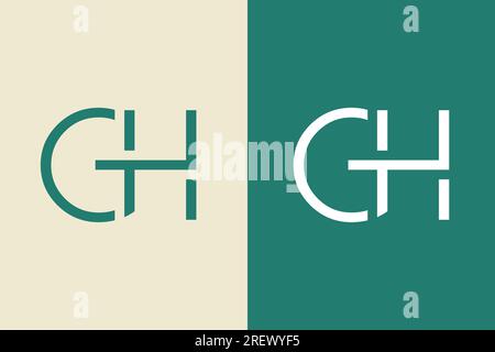 letter CTH or Ch  monogram logo design Stock Vector