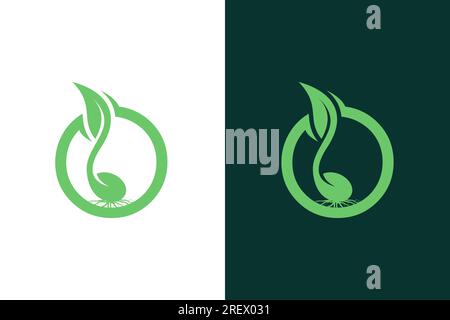 letter O seed grow logo design Stock Vector