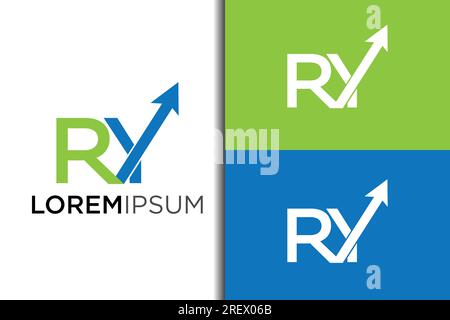 Vector letter RY UP finance businesss logo design template element vector Stock Vector