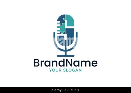 letter S podcast puzzle logo design Stock Vector