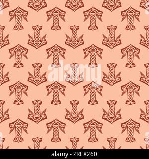 Slavic texture from amulets. For fabric, paper, web and more. Stock Vector