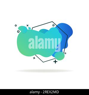 Blue and green flowing liquid abstract elements Stock Vector