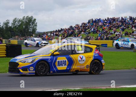 Dalton on Tees, 30 July 2023. Ashley Sutton driving a Ford Focus ST MK.III for NAPA Racing UK during round 16 of  the British Touring Car Championship at Croft Circuit. Credit: Colin Edwards/Alamy Live News Stock Photo