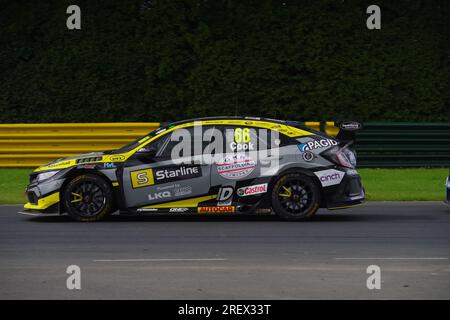 Dalton on Tees, 30 July 2023. Josh Cook driving a Honda Civic Type R for One Motorsport with Starline Racing during round 16 of  the British Touring Car Championship at Croft Circuit. Credit: Colin Edwards/Alamy Live News Stock Photo