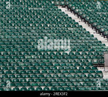 Rows Of Empty Seats In The Stadium ON The Recreation Ground, Home Of Bath Rugby, Bath UK Stock Photo