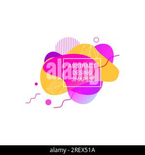 Abstract graphic elements with colored lines and forms Stock Vector