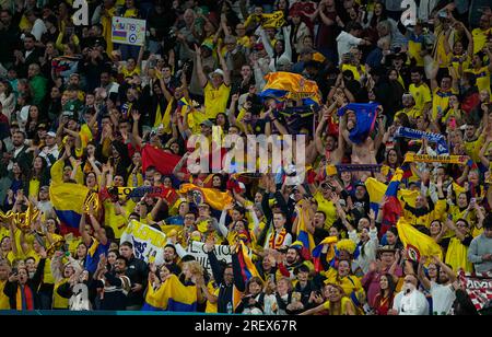 July 30 2023: . Colombian fans during a game, at, . Kim Price/CSM Stock Photo