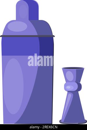 Shaker and jigger flat icon Stock Vector