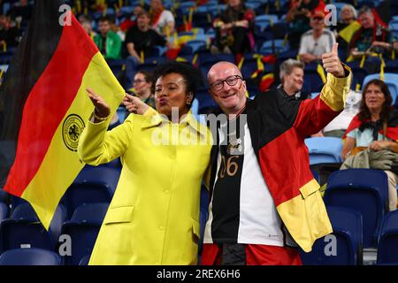 Sydney, Australia. 30th July 2023. 30th July 2023; Sydney Football Stadium, Sydney, NSW, Australia: FIFA Womens World Cup Group H Football, Germany versus Colombia; German supporters with their flags Credit: Action Plus Sports Images/Alamy Live News Stock Photo