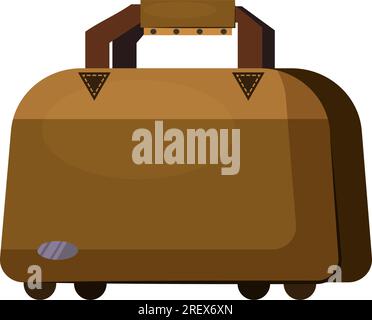 Mustard-colored suitcase flat icon Stock Vector