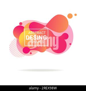 Modern pink abstract graphic elements with frame for text Stock Vector