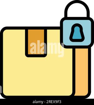 Locker parcel icon outline vector. Delivery service. Home order color flat Stock Vector