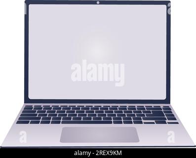 Laptop with blank screen. Vector Stock Vector