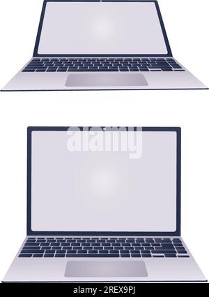 Laptop with blank screen. Vector Stock Vector
