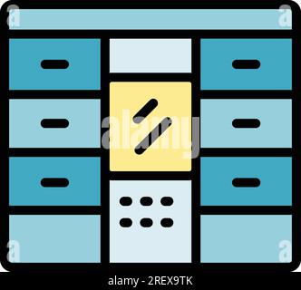 Parcel locker icon outline vector. Delivery service. Home order color flat Stock Vector