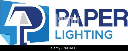 Modern Letter Mark PAPER LIGHTING logo design Stock Vector