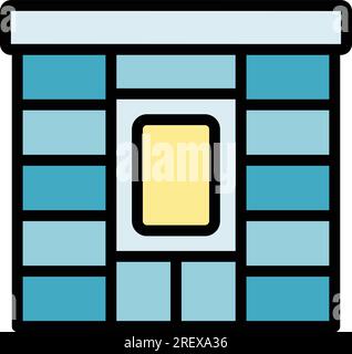 Street parcel locker icon outline vector. Express order. Delivery service color flat Stock Vector