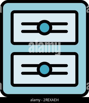 Apartment parcel locker icon outline vector. Delivery service. Home order color flat Stock Vector