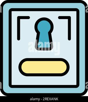 Home parcel locker icon outline vector. Delivery service. Online help color flat Stock Vector