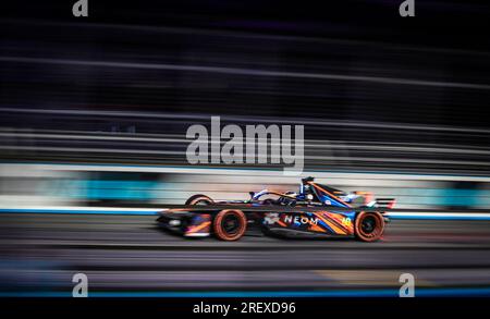 NEOM McLaren's Rene Rast during the Saturday Race on day one of the 2023 Hankook London E-Prix at the ExCel Circuit, London. Picture date: Saturday July 29, 2023. Stock Photo