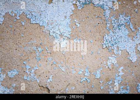 Blue concrete surface with old faded paint. Old cement texture Stock Photo